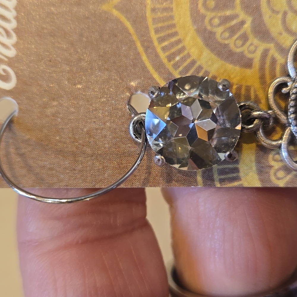 Upcycled Designer Inspired Handmade Dangle Earrings - Picture 5 of 8